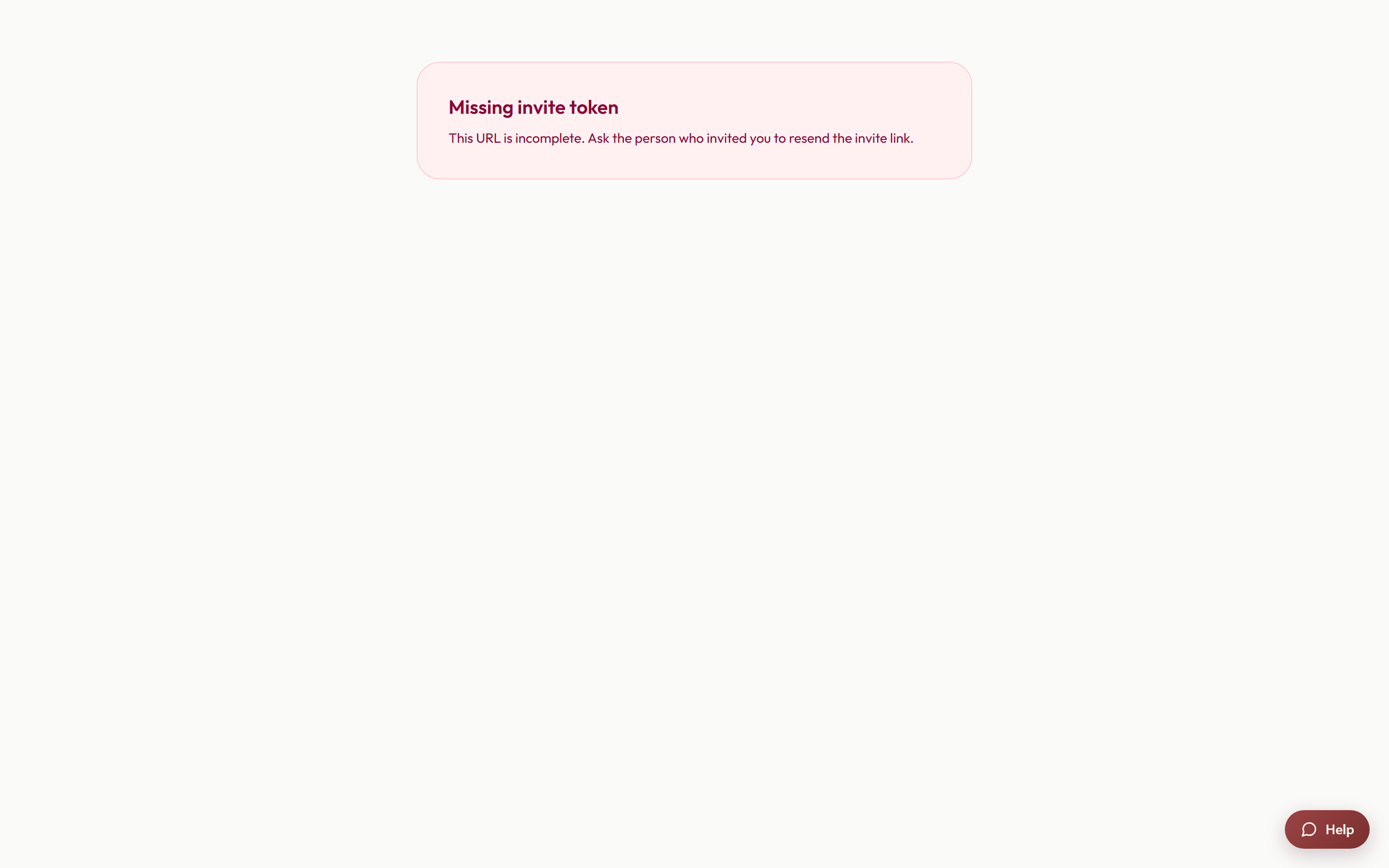 The accept-invite page a teammate lands on after clicking the emailed invitation link