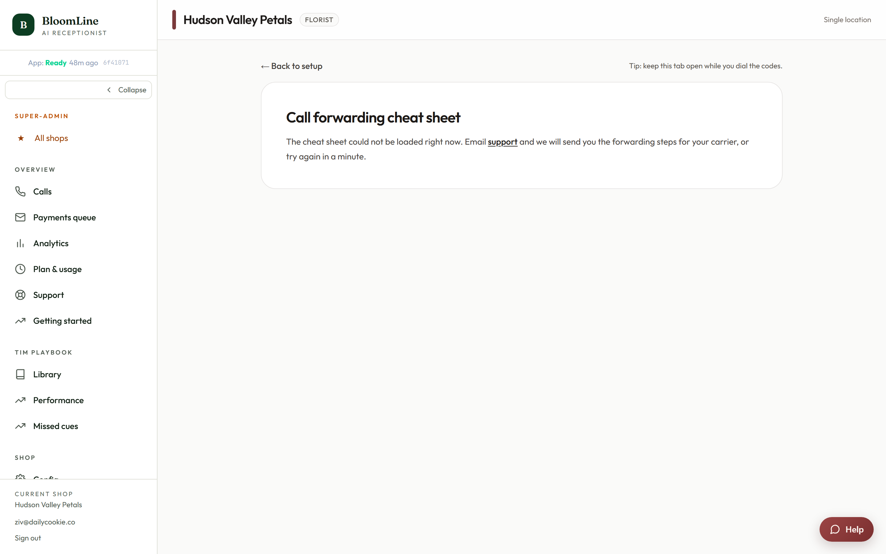 The call forwarding cheat sheet listing each phone carrier with its dial code to enable forwarding and its dial code to disable forwarding